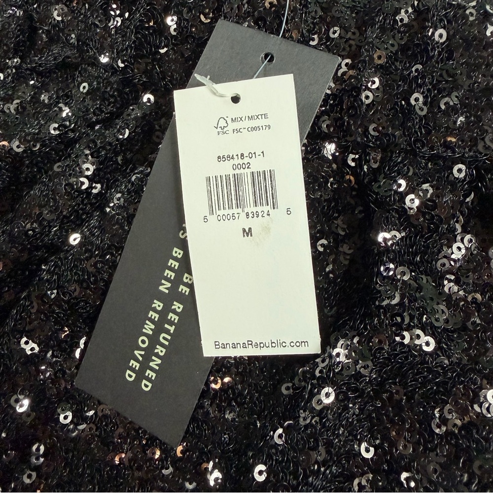 Banana Republic Glam Black Sequin Wide-Leg Pants M NWT Cocktail Glam Disco - Picture 5 of 13
